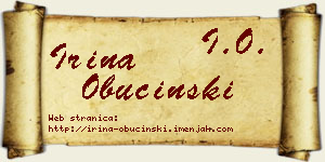 Irina Obućinski vizit kartica